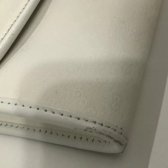Gucci Authentic Vintage Bag Clutch GG Flap Monogram White - Picture 14 of 14